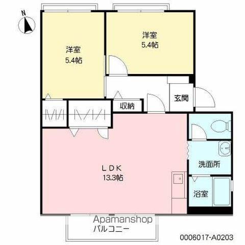 フレグランスSAWADA(2LDK/2階)の間取り写真
