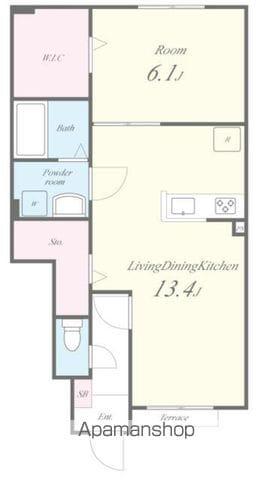 アルルI番館(1LDK/1階)の間取り写真