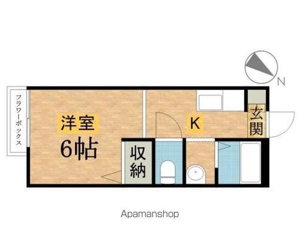 リーヴル Ⅰ(1K/2階)の間取り写真