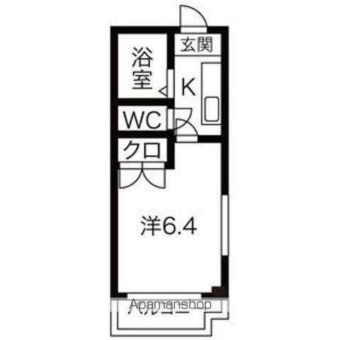 OMレジデンス柏原(ワンルーム/2階)の間取り写真