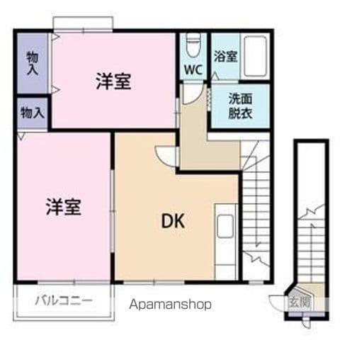 クレストール羽鳥(2DK/2階)の間取り写真