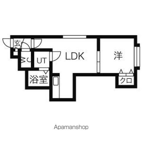 エクエス月寒(1DK/2階)の間取り写真