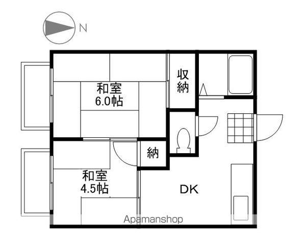 コーポ青江A(2DK/2階)の間取り写真