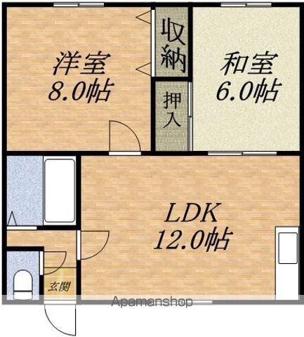 マンション正冨(2LDK/2階)の間取り写真