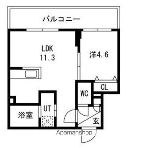 グラシオン(1LDK/2階)の間取り写真