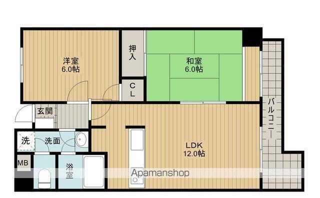 グリーンコートマンション(2LDK/2階)の間取り写真