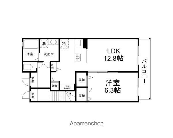 アビーロード(1LDK/1階)の間取り写真