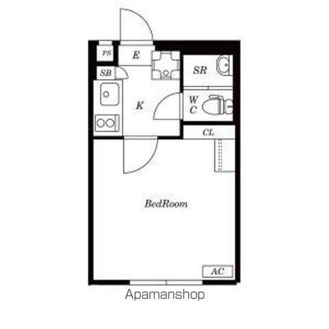 アサカシオン瀬田(1K/1階)の間取り写真