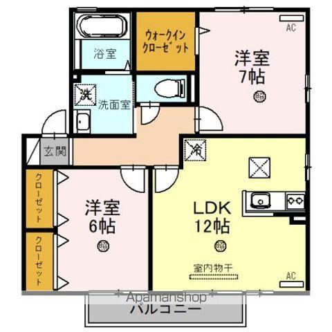 リビングタウン水口E棟(2LDK/1階)の間取り写真