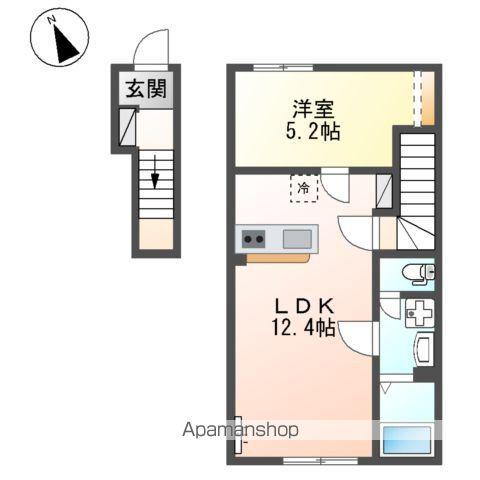 アジュール(1LDK/2階)の間取り写真