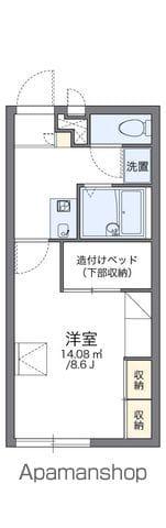 レオパレスブルーホワイト(1K/2階)の間取り写真