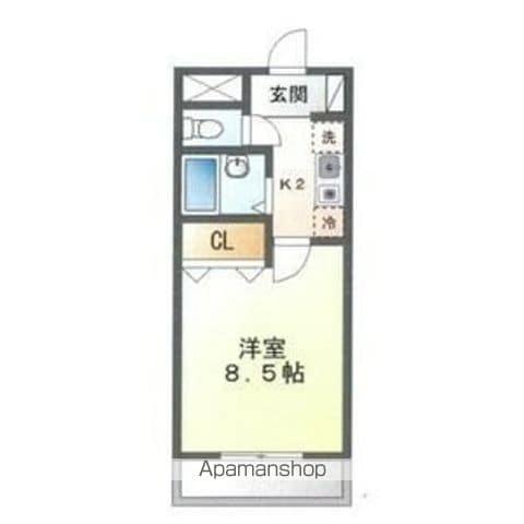 サンプラスⅢ(1K/3階)の間取り写真