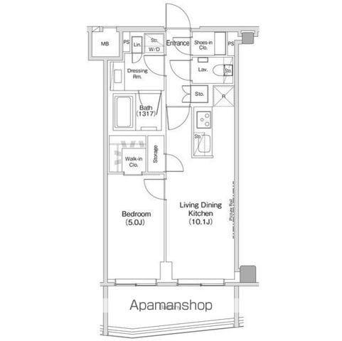 ザ・パークハビオ渋谷クロス(1LDK/9階)の間取り写真