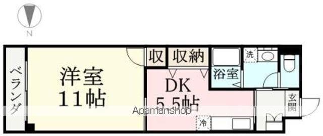 リバティ田原町(1DK/4階)の間取り写真