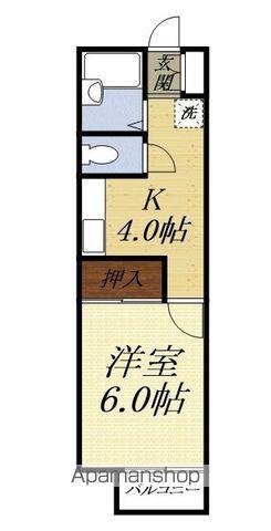 ニューシティ今之浦(1K/2階)の間取り写真