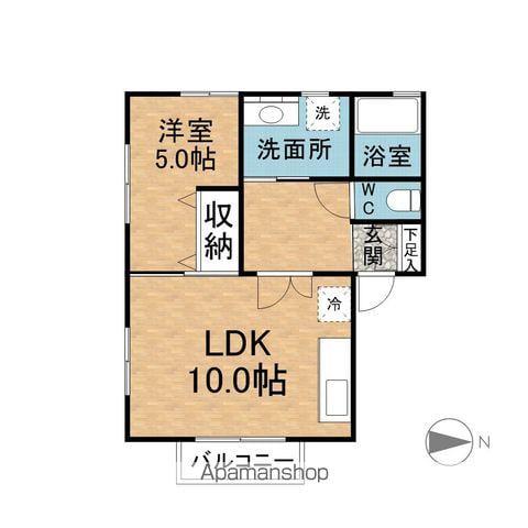 COCOWA松本(1LDK/1階)の間取り写真