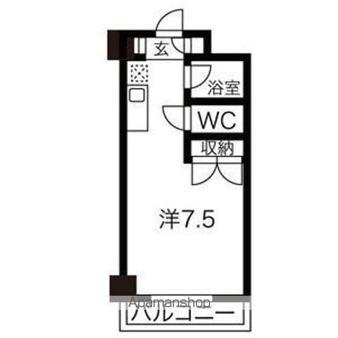 ケープロイヤル(ワンルーム/2階)の間取り写真