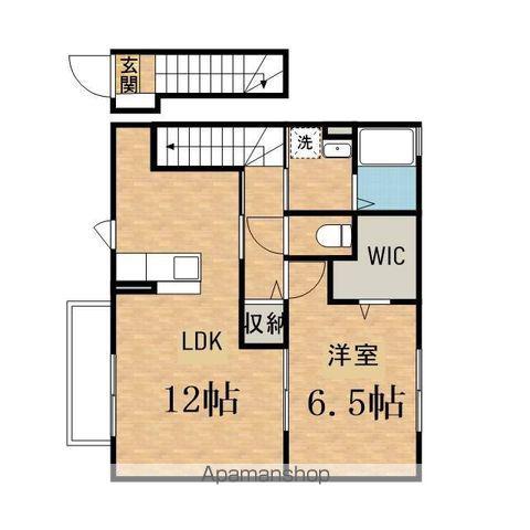 ラ・メール(1LDK/2階)の間取り写真