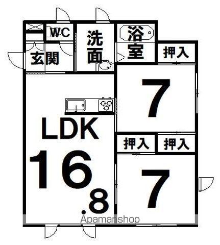 HAKKA(2LDK/2階)の間取り写真