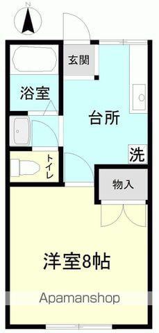 シガハイツⅤ(1DK/2階)の間取り写真