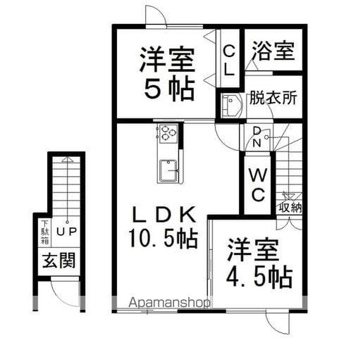 KALANCHOE(2LDK/2階)の間取り写真