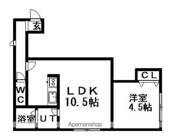 ライムローズ(1LDK/3階)の間取り写真