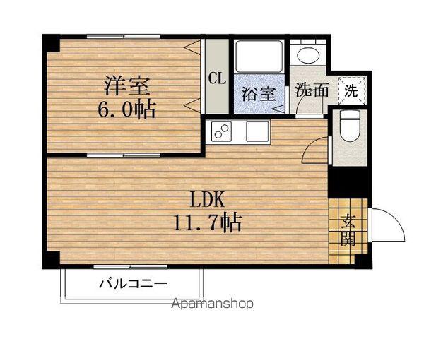 シティスパイア難波ウエスト Ⅱ(1LDK/5階)の間取り写真