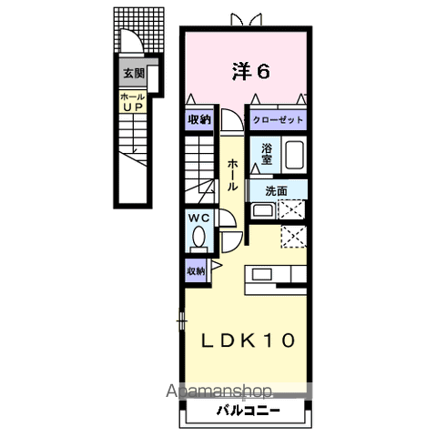 トレフル A棟(1LDK/2階)の間取り写真