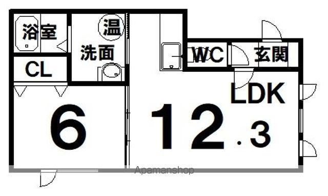 フィガロ6.4(1LDK/2階)の間取り写真