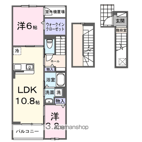 MALIBU(2LDK/3階)の間取り写真