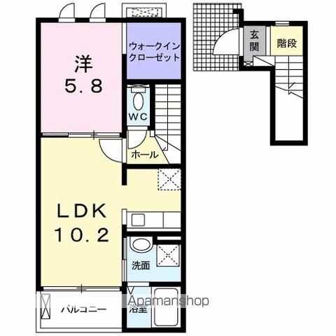 サニーミルズⅢ(1LDK/2階)の間取り写真
