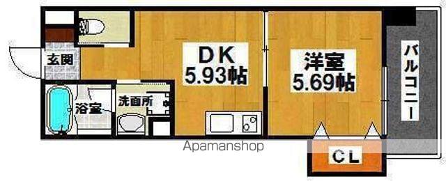 ハイツカトレヤ(1DK/11階)の間取り写真