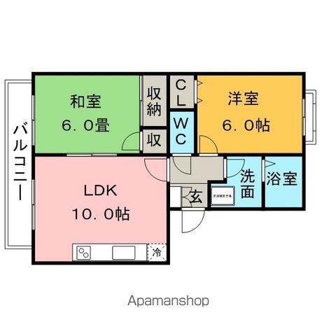 セジュール水上(2LDK/3階)の間取り写真