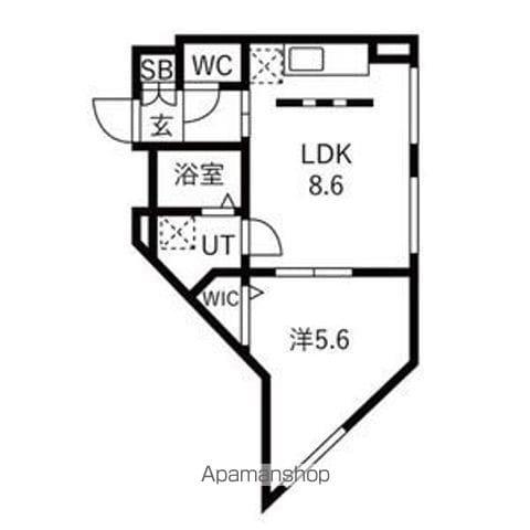 GRANDMOON宮の沢(1LDK/4階)の間取り写真
