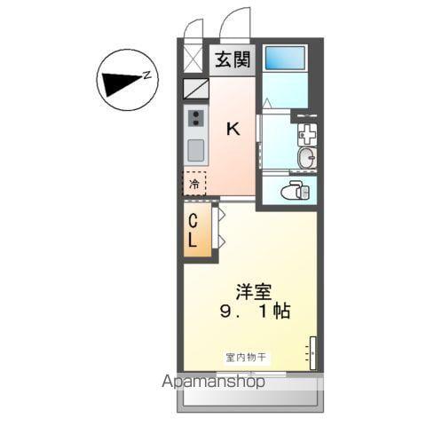 パルジェ 一ツ松(1K/1階)の間取り写真