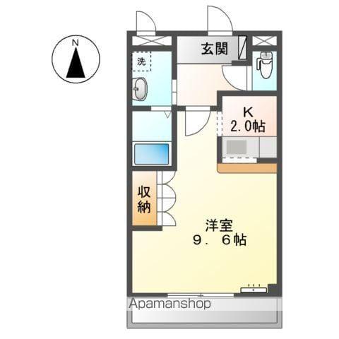 フリーデン中村(1K/2階)の間取り写真