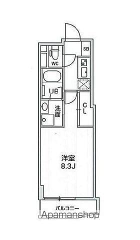 四谷坂町レジデンス(1K/3階)の間取り写真