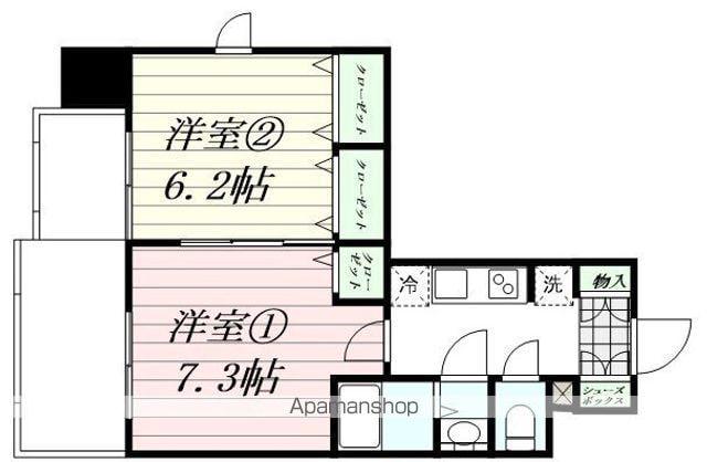 エルスタンザ上杉公園(2K/10階)の間取り写真
