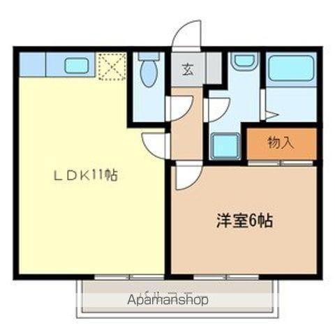 ラベーテ(1LDK/2階)の間取り写真