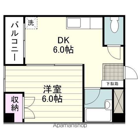 ハイツ福田(1DK/2階)の間取り写真