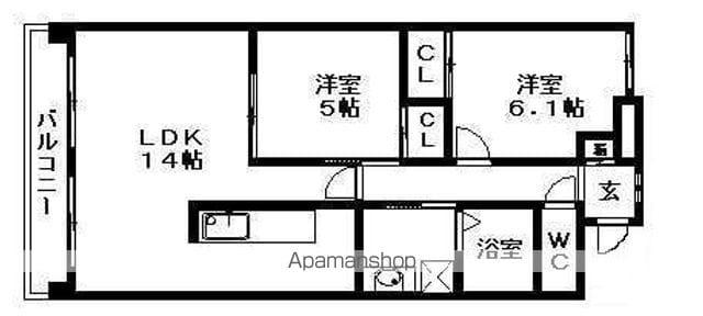 サンレージュ(2LDK/1階)の間取り写真
