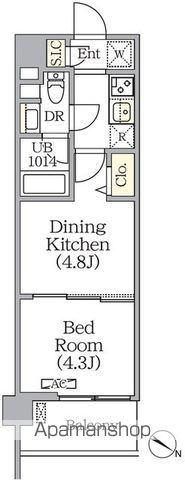 プライムガーデン赤塚(1DK/3階)の間取り写真
