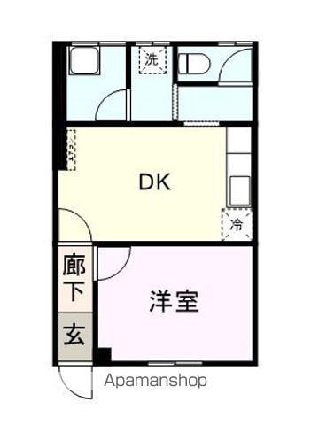 ひまわりハイツ(1DK/1階)の間取り写真