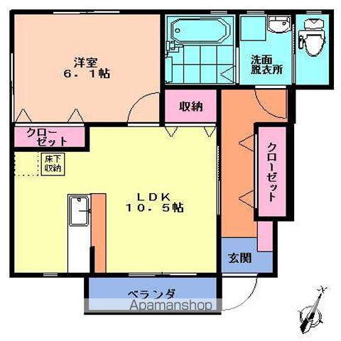 セレニターナA棟(1LDK/1階)の間取り写真