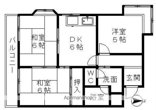 ジュネス21(2LDK/2階)の間取り写真