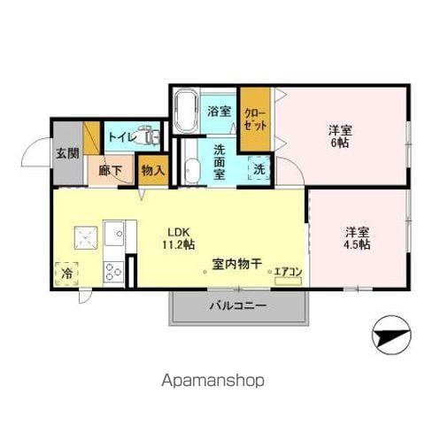 VILLETTA(2LDK/1階)の間取り写真