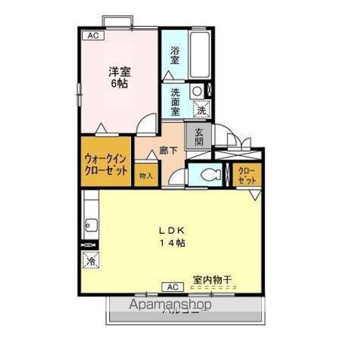 ロジュマンマエバラDEF(1LDK/2階)の間取り写真