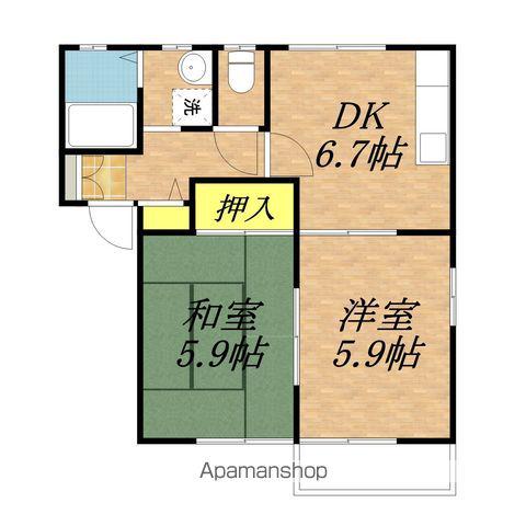 ラポールカイト(2DK/2階)の間取り写真