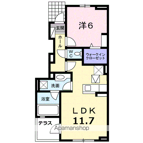 アサヒ上条(1LDK/1階)の間取り写真