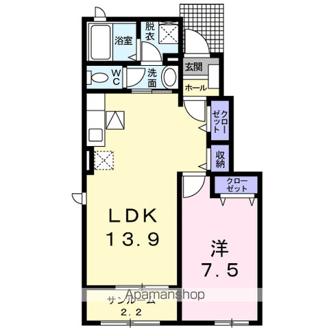 T・フロムⅠ(1LDK/1階)の間取り写真